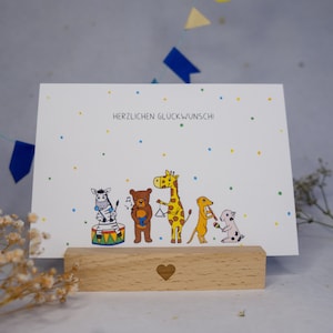Postkarte »Tierorchester« I Glückwunschkarte I Geburtstagskarte I Kindergeburtstag