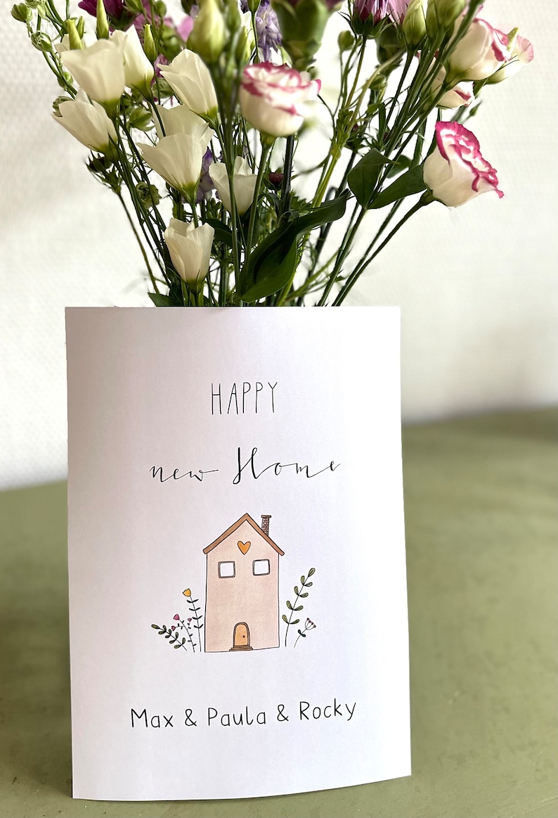 Einzug Karte personalisiert, Poster, Happy new Home, Umzugsgeschenk ...
