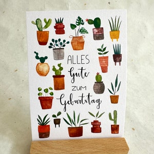 Geburtstagskarte Kakteen/ Aquarellkunst