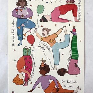 Geburtstagskarte Yoga, Geburtstagsyoga, Die Torten-Haltung…