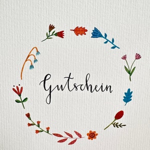 Gutschein Karte / Postkarte /individueller Gutschein