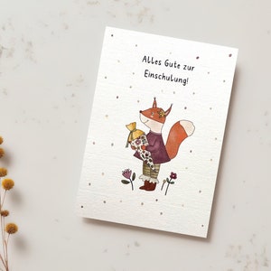 Karte zur Einschulung mit Eichhörnchen - Schulanfang