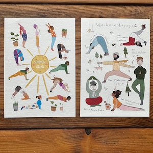 Weihnachtskarten Set Yoga Weihnachtsyoga, Sonnengruß