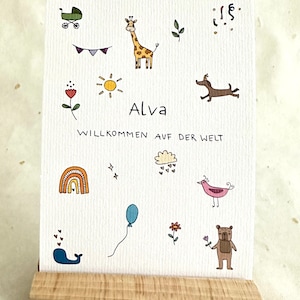 Karte zur Geburt/ personalisierten/ Willkommen Baby