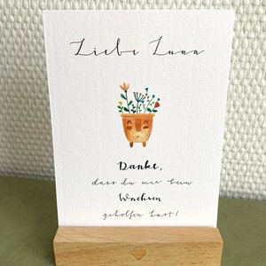 Danke, dass du mir beim Wachsen geholfen hast, Personalisierung,  Abschiedsgeschenk Mentorin, Kindergarten, Abschiedsgeschenk, Karte Danke