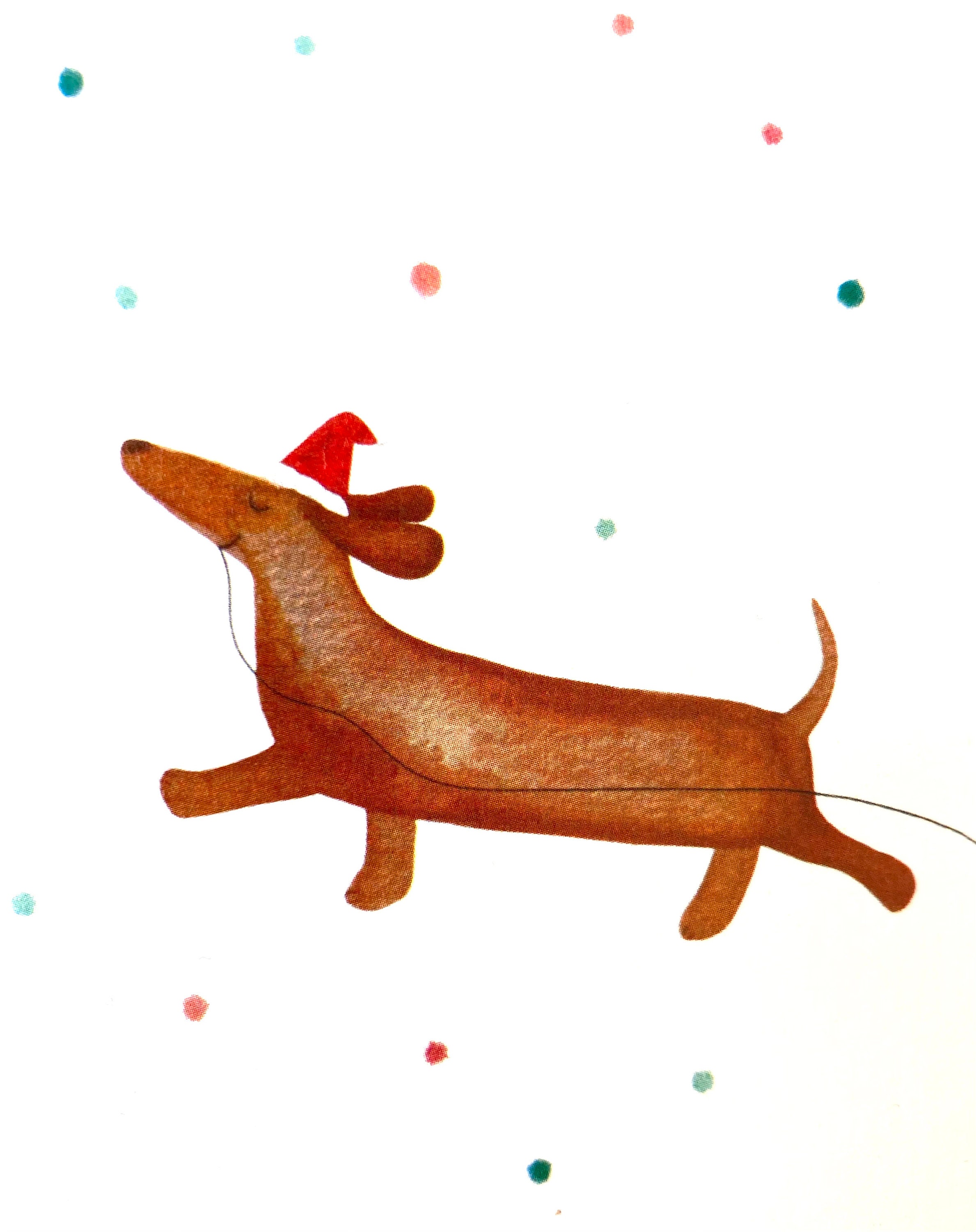 Weihnachtskarte Dackel, Weihnachtskarte Aquarell, - Etsy.de