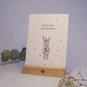 Postkarte | Glückwunschkarte mit Hase| Kindergeburtstag I Dinosaurier