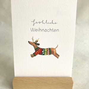 Weihnachtskarte Dackel, Weihnachtskarte, Weihnachtskarte handgemacht,