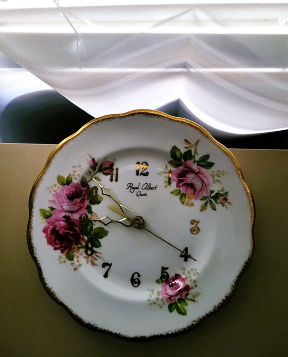 Royal Albert Quartz Wall Clock 'american Beauty' Etsy