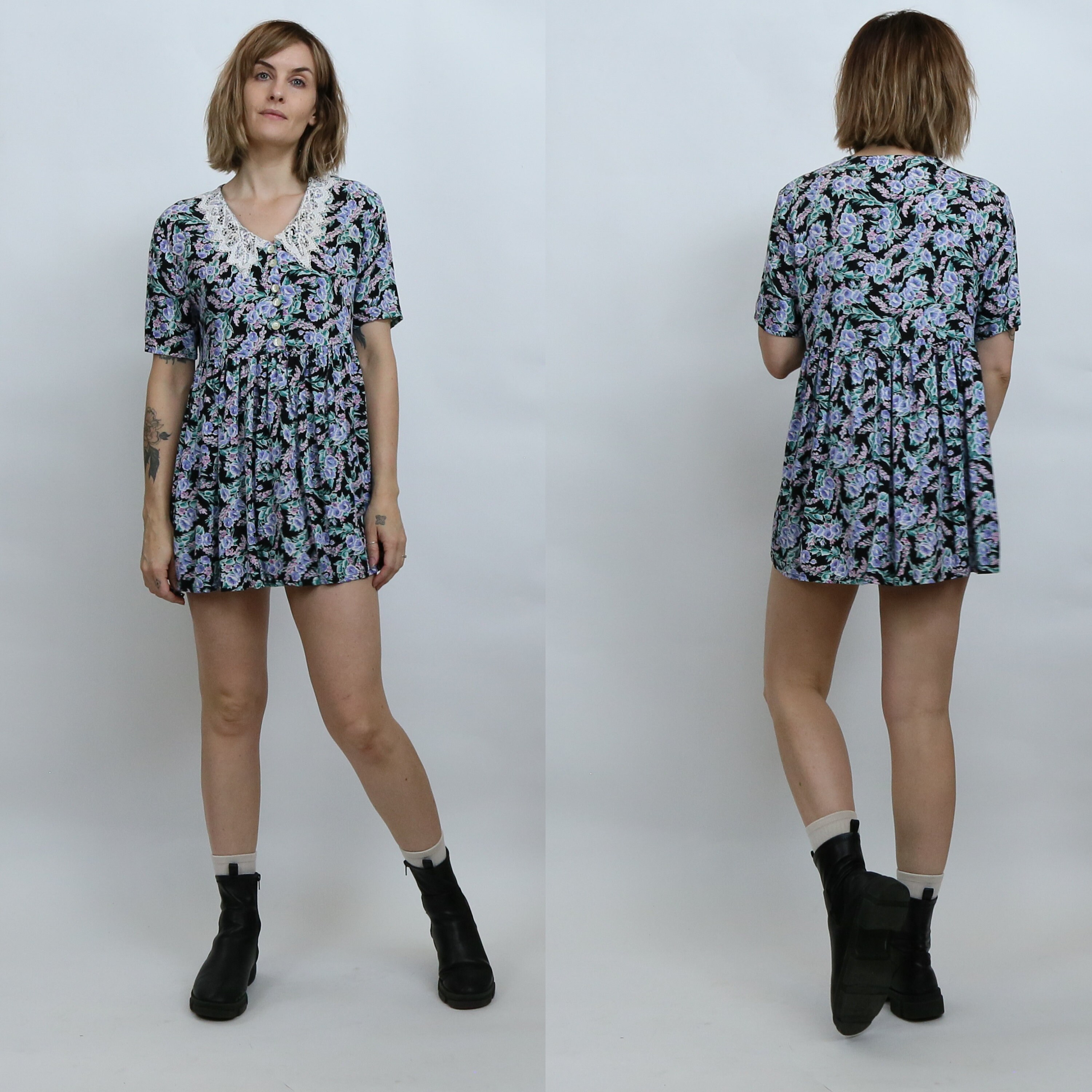 Lace Collar Babydoll Dress Etsy Canada