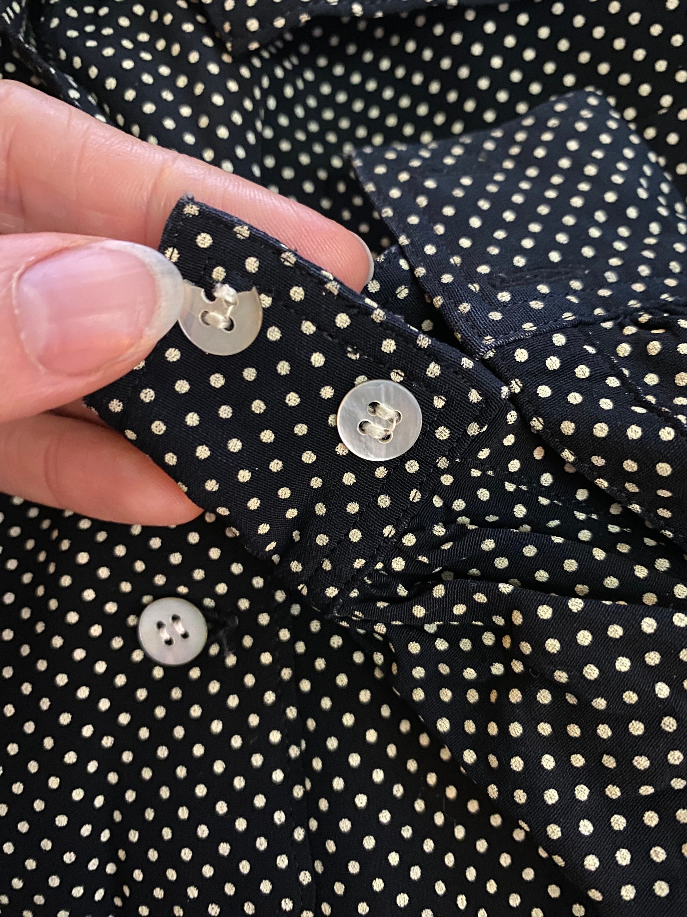 petite polka dot blouse