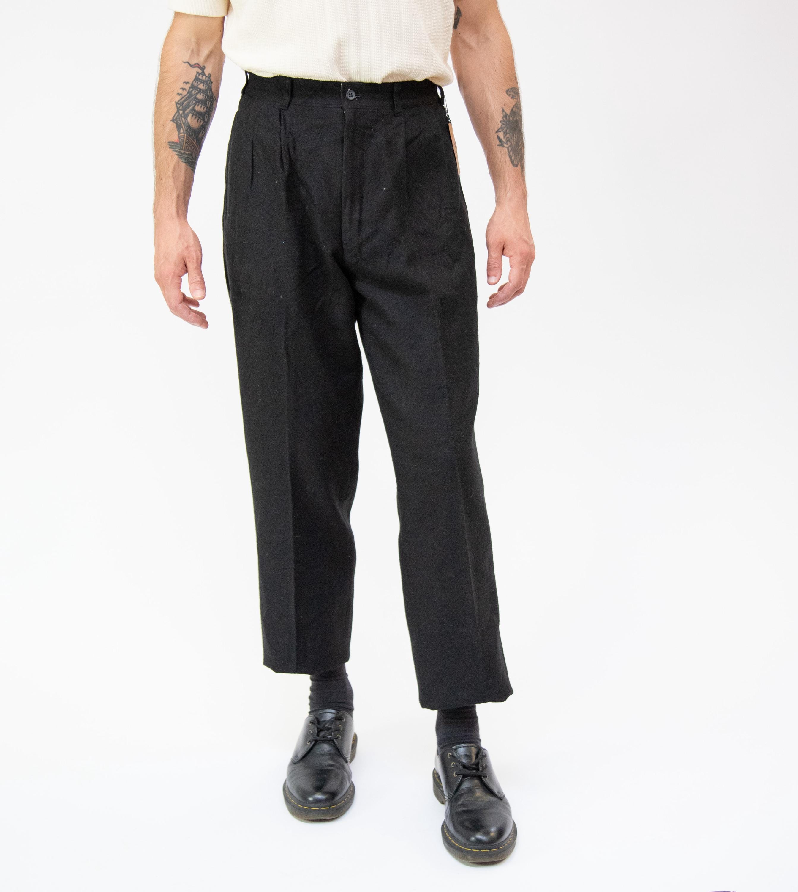 パンツ 80s vintage JAPAN wool poly Slacks pants Vintage 80s Japanese Tailor Made Wool Slacks Checkered Brown