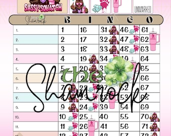 Bingo Boards | Sassy ~ Squatch | Straight 75 | Houdini 75 |