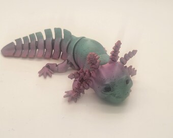 Articulated Flexi Axolotl Figure: Posable Lizard Model