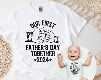 Father And Son Matching Shirts, Dad and Baby Shirt, Daddy And Me Shirt, Our First Father&#39;s Day Together, New Dad Shirt, Custom Dad and Me