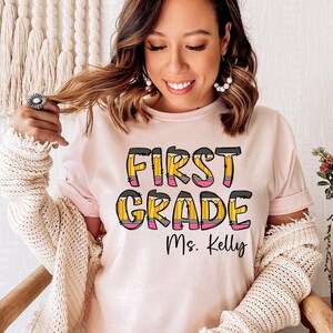 Personalized 1st Grade Teacher Shirt, First Grade Teacher Team, Back to School, Custom 1st Grade Teacher T-shirt, Elementary Teacher Gift
