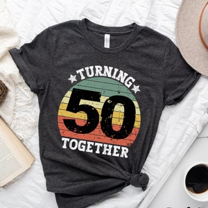 Twin 50e verjaardag shirt voor volwassenen, samen 50 worden, Twins Matching Shirt, Verjaardag T-shirts voor Twin, Verjaardag Shirt voor mannen en vrouwen