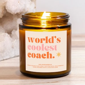 World&#39;s Coolest Coach Candle, Funny Coach Candle, New Coach Gift, Coach Birthday Gift