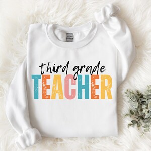 Dritte Klasse Lehrer Sweatshirt, Geschenk für Lehrer, 3.Grad Lehrer Sweatshirt, Back To School Sweatshirt, Grundschullehrer Pullover