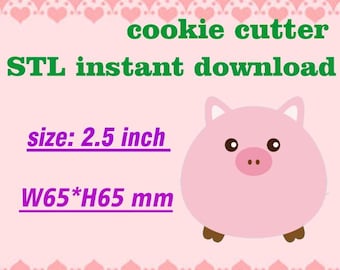 Pig Cookie cutter Model CC001 STL File For 3D Printing