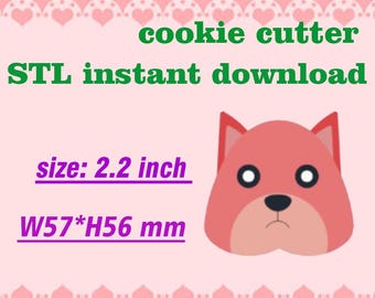 Cookie cutter Dog Model CC015  STL File For 3D Printing