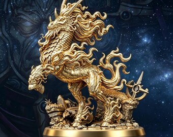 Modello di drago cinese Qilin OTH219, file STL per la stampa 3D (intero)