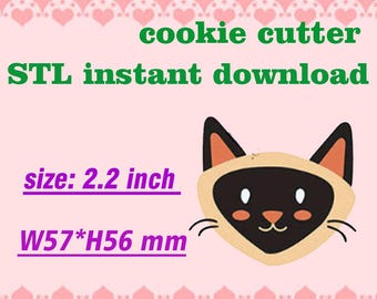 Cookie cutter Cat Model CC013 STL File For 3D Printing
