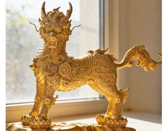 Chinese Dragon Qilin Model OTH156 STL File For 3D Printing （Whole）