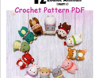 12 Zodiac Animals Crochet Pattern (PDF Download)