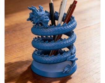 Portapenne a forma di drago OTH035 File STL per stampa 3D (intero/non diviso)