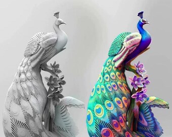 Pfau Modell OTH068 3D Druck STL File (Wloe)