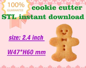 Wykrawaczka do ciastek w kształcie piernika, model CC033, plik STL do druku 3D w formacie FDM