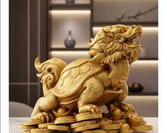 Golden turtle God of Wealth OTH54 STL File For 3D Printing（Whole/no split）