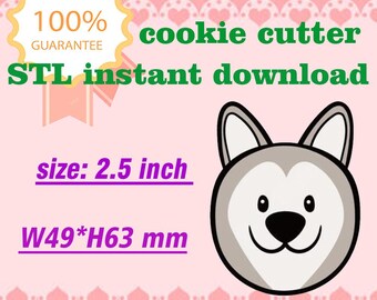 Cookie cutter Husky Dog Model CC016 STL File For 3D Printing