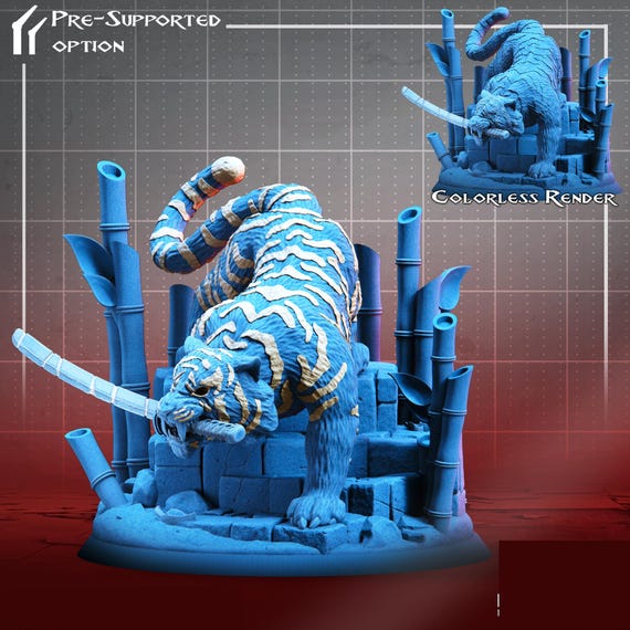 Animal Tiger With Sword OTH059 STL File for 3D Printing - Etsy