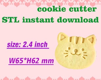 Cookie cutter cat Model CC027 STL File For 3D Printing