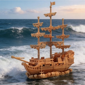 Modelo de barco pirata OTH024 para decoración (archivo STL para impresión 3D)