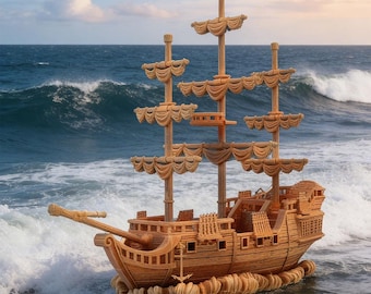 Furnishing Pirate Ship Model OTH024 3D Print STL File (Split)