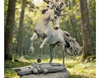 Pferd weißes Einhorn Modell OTH067 STL-Datei für den 3D-Druck (Split)