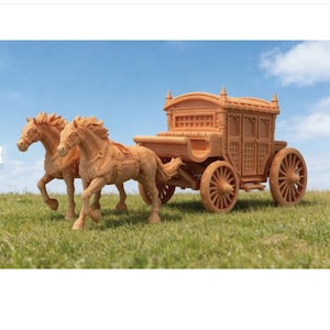 Horse drawn carriage OTH038  STL File For 3D Printing(SPLIT）