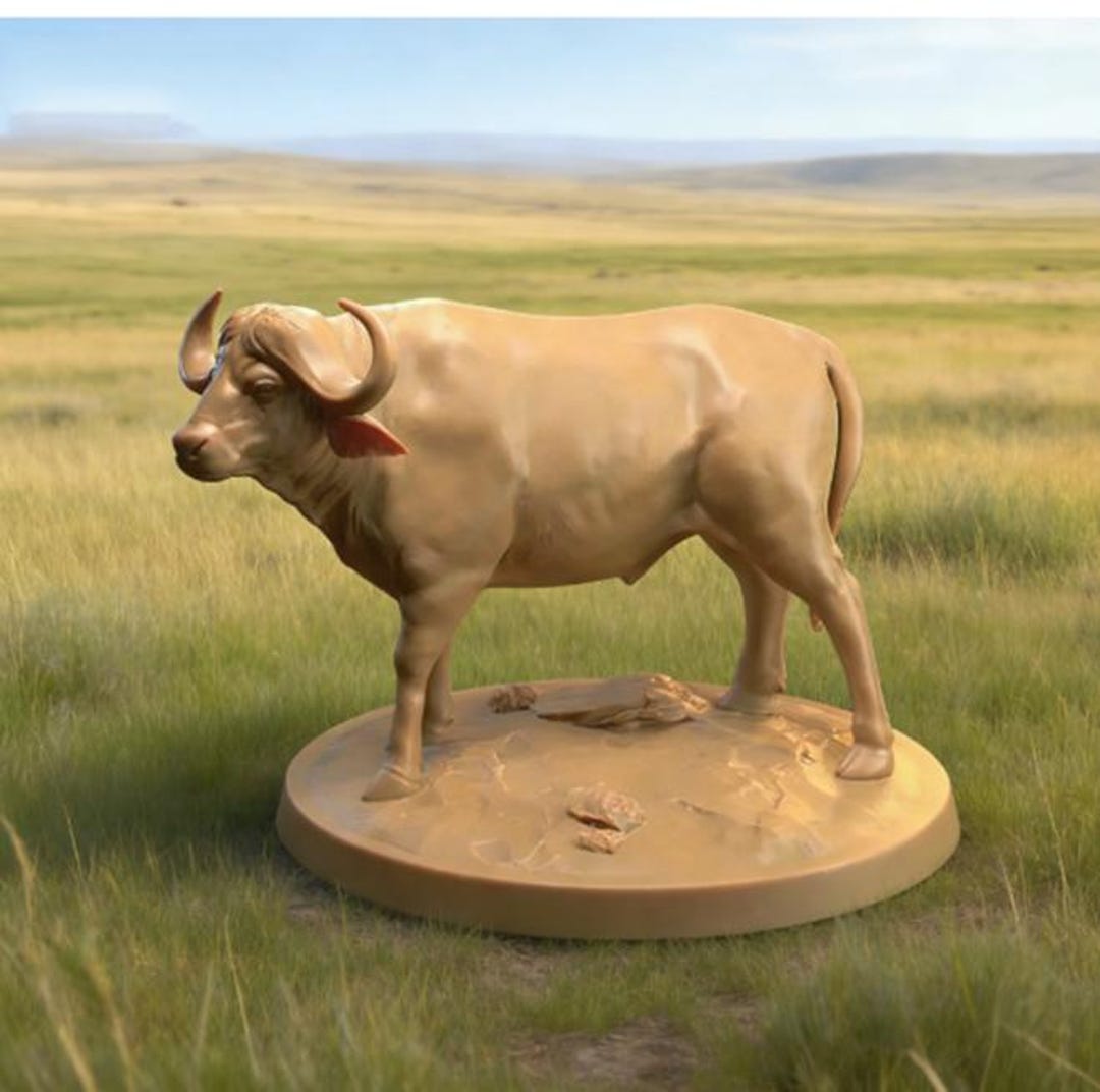 Coaws Model Animal Water Buffalo Cow Model OTH062 STL File for 3D Printing (whole ...