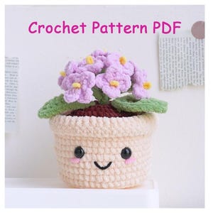 Virkmönster för blomhortensia, Amigurumi gosedjur (PDF-nedladdning CP073)