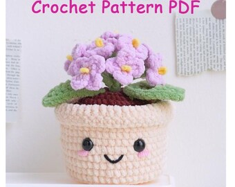 Flower Hydrangea pot  Crochet Pattern, Amigurumi Stuffed Toys (PDF Download CP073)
