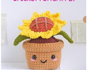 Sun flower pot  Crochet Pattern, Amigurumi Stuffed Toys (PDF Download CP070)