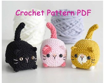 Cat Amigurumi Animal Crochet Pattern, Stuffed Toys (PDF Download) CP016