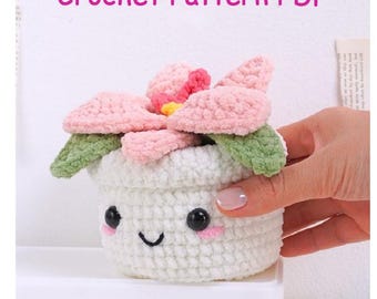 Orchid flower pot  Crochet Pattern, Amigurumi Stuffed Toys (PDF Download CP069)