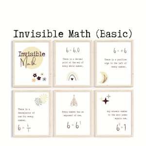 Math Classroom Posters - Invisible Math; Printable Wall Art for Math Teachers; Middle High School Math Classroom Decor; Digital Download