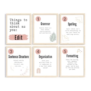 Grammar Poster Set; High School English Classroom Posters; Middle School Language Arts Classroom Decoration; Printable Wall Art