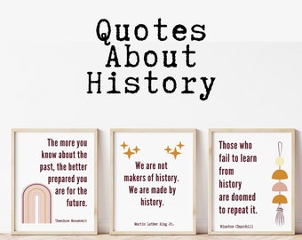 History Class Decor; History Classroom Posters - Printable; Quotes About History; Rainbow Classroom Decor; US History Classroom Wall Art