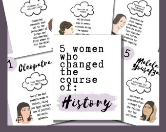 Influential Women in History Classroom Posters; Feminist History; Social Studies Classroom Decor; World History Classroom Wall Art